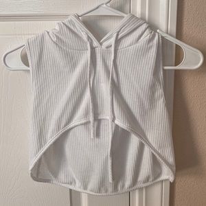 Cropped White Muscle Tee Top